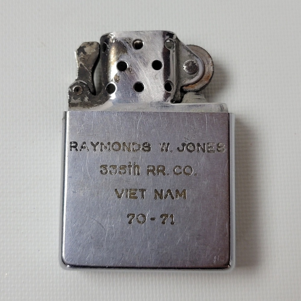 Vintage Vietnam War Zippo Lighter 335th RR Co 70-71 Named